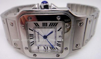 Stainless Steel Cartier Santos Men's Watch Quartz 29.5mm-Best Replica Cartier Watches